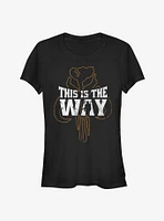 Star Wars The Mandalorian This Is Way Iron Heart Outline Girls T-Shirt