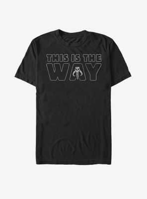 Star Wars The Mandalorian This Is Way Outline T-Shirt