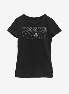 Star Wars The Mandalorian This Is Way Outline Youth Girls T-Shirt