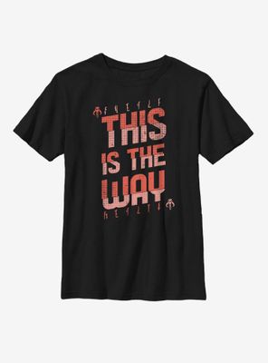 Star Wars The Mandalorian This Is Way Red Script Youth T-Shirt