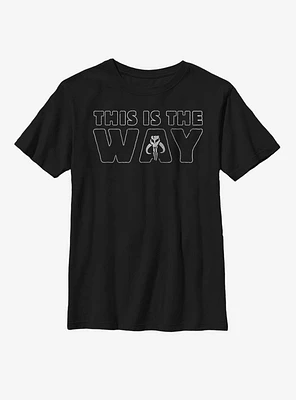 Star Wars The Mandalorian This Is Way Outline Youth T-Shirt