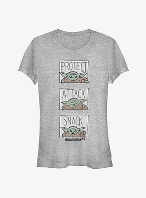 Star Wars The Mandalorian Child Protect Attack Snack Girls T-Shirt