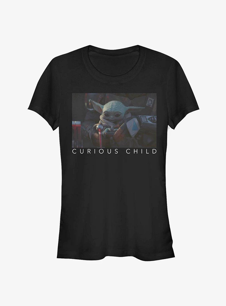 Star Wars The Mandalorian Child Curious Photo Girls T-Shirt