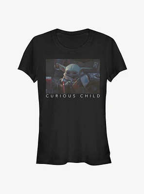 Star Wars The Mandalorian Child Curious Photo Girls T-Shirt