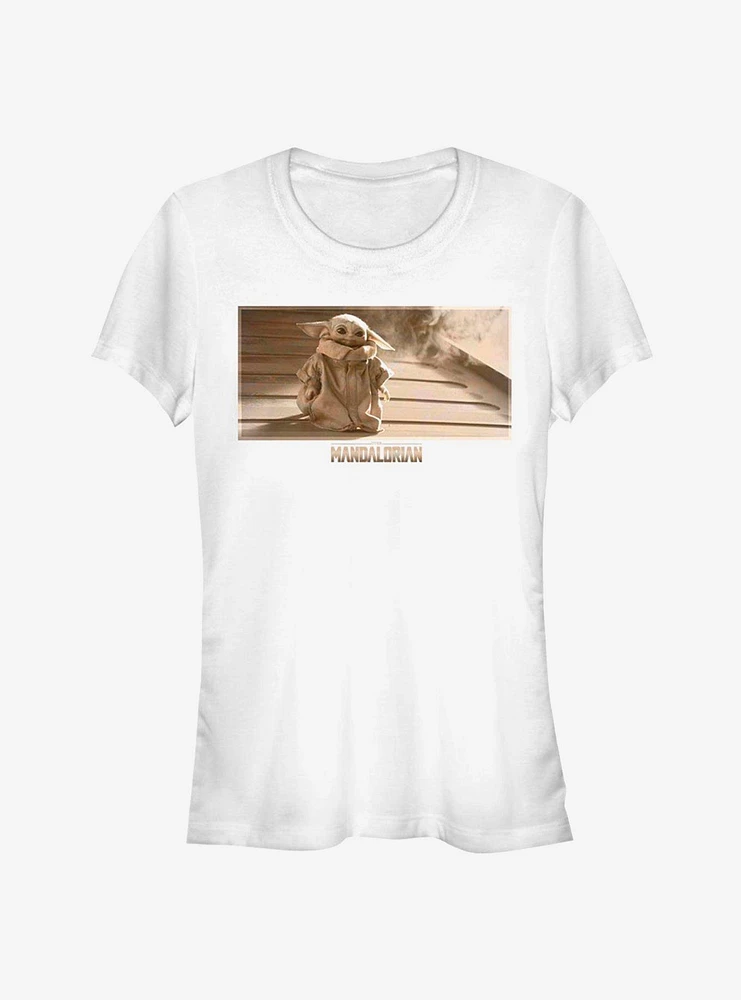 Star Wars The Mandalorian Child Walking Sepia Girls T-Shirt