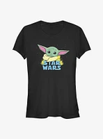 Star Wars The Mandalorian Child Profile Logo Art Girls T-Shirt