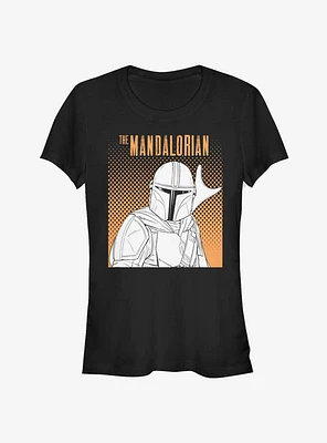 Star Wars The Mandalorian Mando Outline Girls T-Shirt