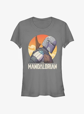 Star Wars The Mandalorian Mando Sunset Girls T-Shirt