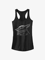 Star Wars The Mandalorian Child Grey Scale Girls Tank