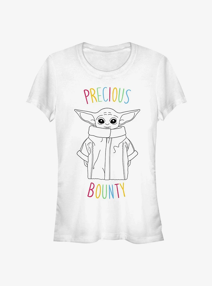 Star Wars The Mandalorian Child Precious Bounty Outline Girls T-Shirt