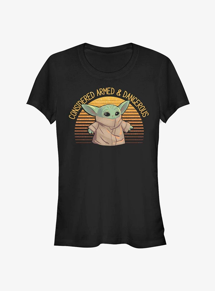 Star Wars The Mandalorian Child Considered Armed & Dangerous Girls T-Shirt