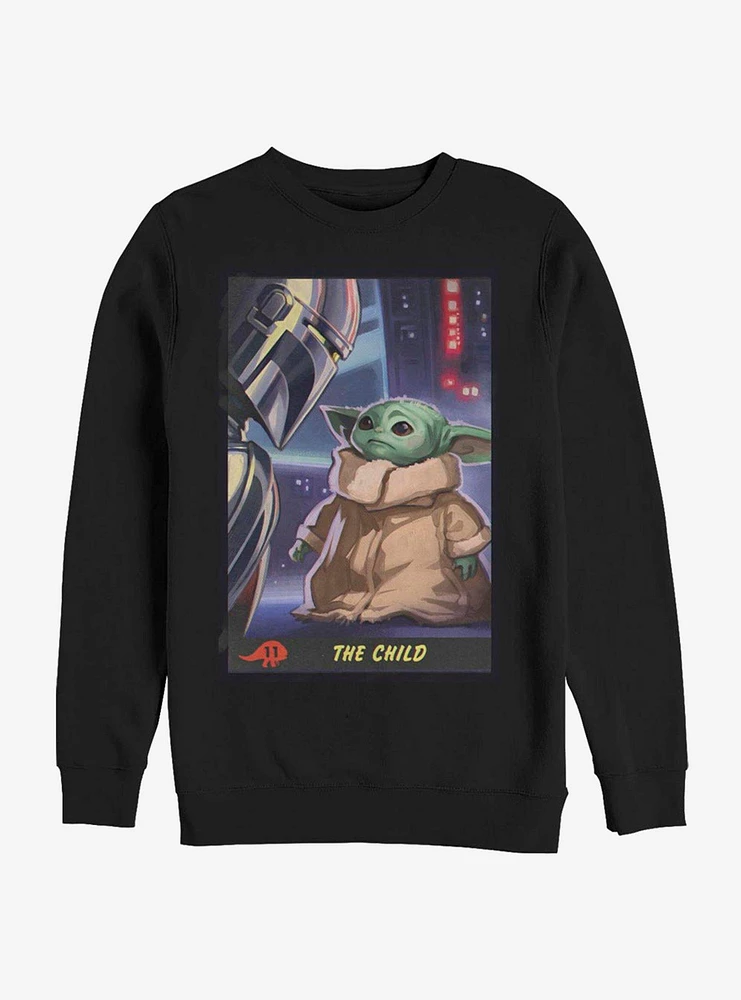 Star Wars The Mandalorian Child Playing Card Crew Sweatshirt