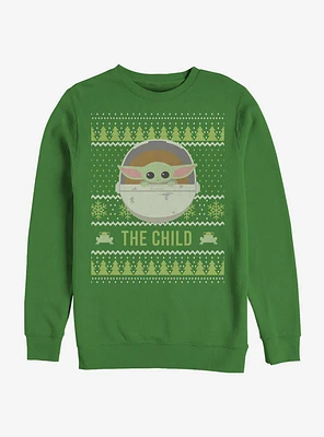 Star Wars The Mandalorian Child Ugly Sweater Crew Sweatshirt