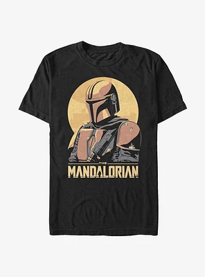 Star Wars The Mandalorian Mando Sunset Frame T-Shirt