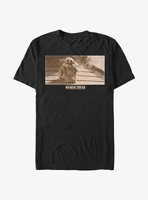 Star Wars The Mandalorian Child Walking Sepia T-Shirt