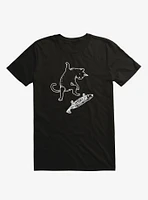 Street Cat Riding Fish Skateboard T-Shirt