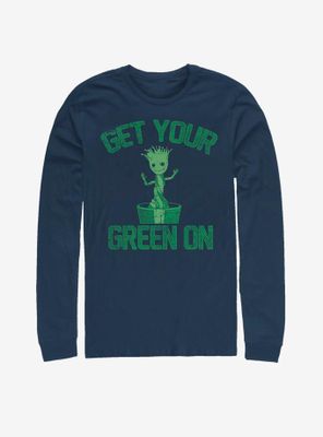 Marvel Guardians Of The Galaxy Groot Green Long-Sleeve T-Shirt