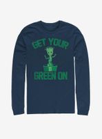 Marvel Guardians Of The Galaxy Groot Green Long-Sleeve T-Shirt