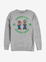 Nintendo Mario Luigi Wear Green Sweatshirt
