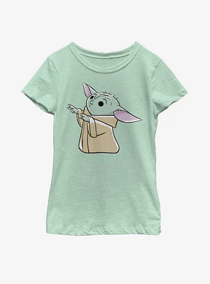 Star Wars The Mandalorian Child Reaching Youth Girls T-Shirt