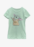 Star Wars The Mandalorian Child Reaching Youth Girls T-Shirt