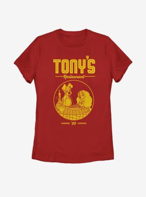 Disney Lady And The Tramp Tony's Restaurant Womens T-Shirt