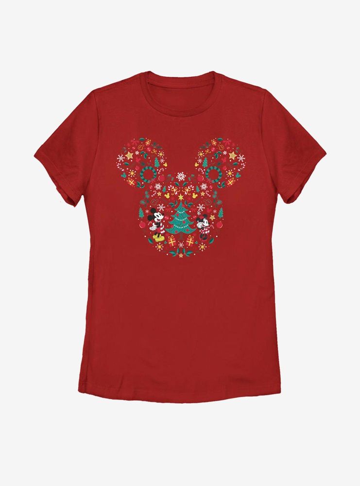 Disney Mickey Mouse Icon Ear Fill Womens T-Shirt