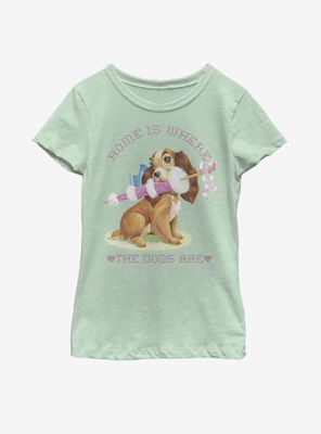 Disney Lady And The Tramp Where Dogs Are Youth Girls T-Shirt