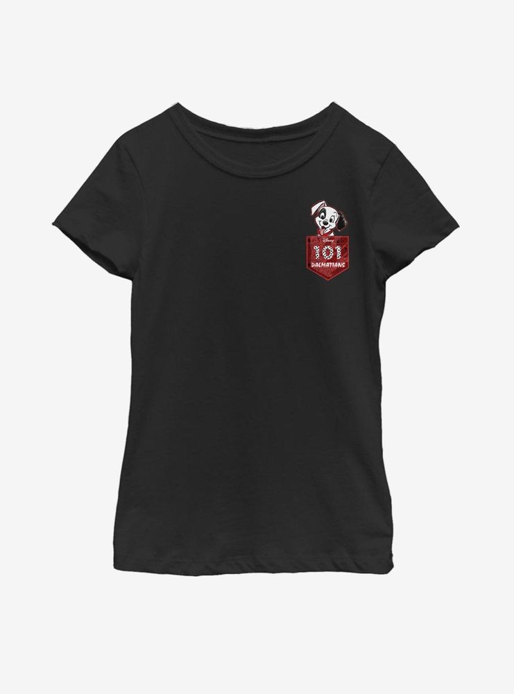 Disney 101 Dalmatians Faux Pocket Puppy Youth Girls T-Shirt