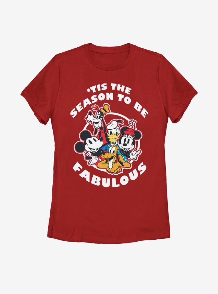 Disney Mickey Mouse Fabulous Holiday Womens T-Shirt