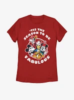 Disney Mickey Mouse Fabulous Holiday Womens T-Shirt