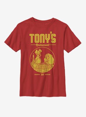 Disney Lady And The Tramp Tony's Restaurant Youth T-Shirt