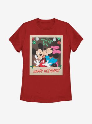 Disney Mickey Mouse Holiday Polaroid Womens T-Shirt