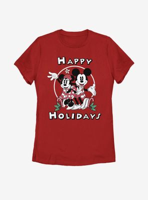 Disney Mickey Mouse & Minnie Holiday Womens T-Shirt
