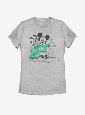 Disney Mickey Mouse Christmas Pattern Pals Womens T-Shirt