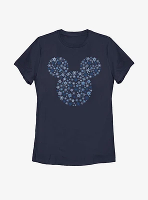 Disney Mickey Mouse Ears Snowflakes Womens T-Shirt