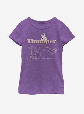 Disney Bambi Thumper Line Art Youth Girls T-Shirt