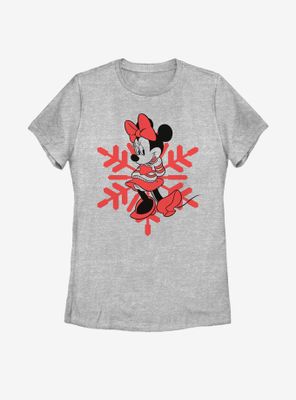 Disney Mickey Mouse Minnie Snowflake Womens T-Shirt