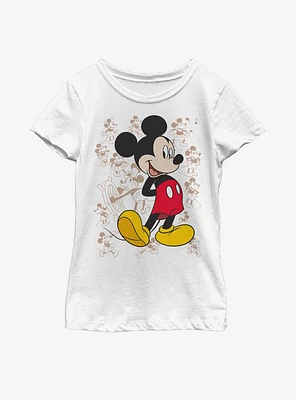 Disney Mickey Mouse Many Mickeys Youth Girls T-Shirt