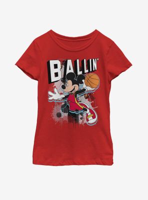 Disney Mickey Mouse Ballin' Youth Girls T-Shirt