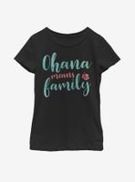 Disney Lilo And Stitch Ohana Script Youth Girls T-Shirt