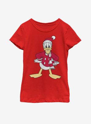 Disney Donald Duck Santa Hat Youth Girls T-Shirt