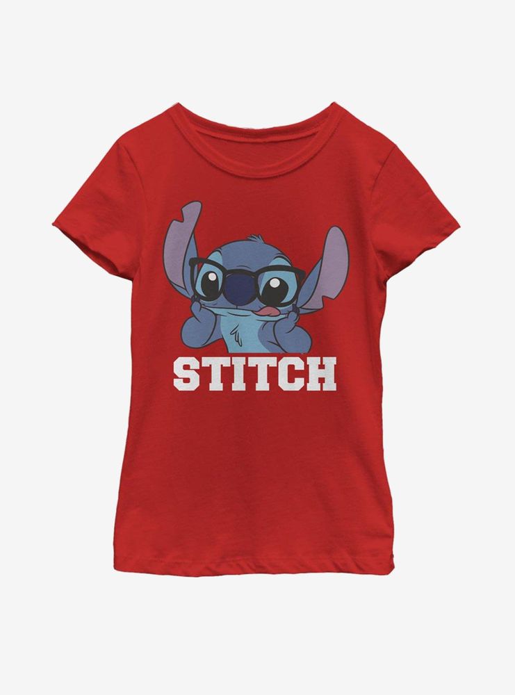 Disney Lilo And Stitch Thinking Glasses Youth Girls T-Shirt