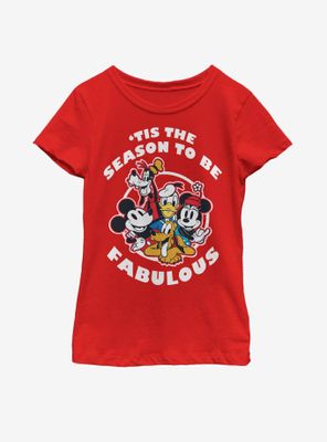 Disney Mickey Mouse Fabulous Holiday Youth Girls T-Shirt