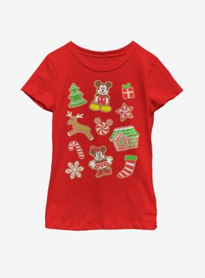 Disney Mickey Mouse Gingerbread Icons Youth Girls T-Shirt