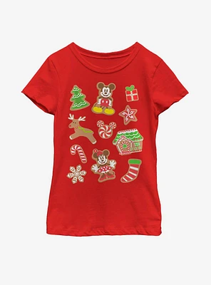 Disney Mickey Mouse Gingerbread Icons Youth Girls T-Shirt
