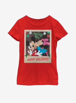 Disney Mickey Mouse Holiday Polaroid Youth Girls T-Shirt