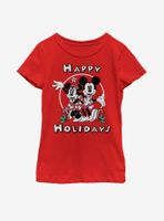 Disney Mickey Mouse & Minnie Holiday Youth Girls T-Shirt