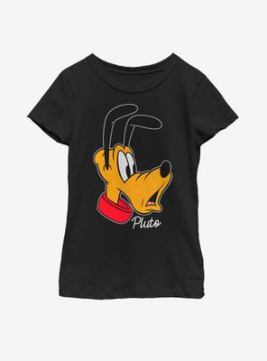 Disney Mickey Mouse Pluto Big Face Youth Girls T-Shirt