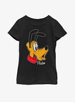 Disney Mickey Mouse Pluto Big Face Youth Girls T-Shirt